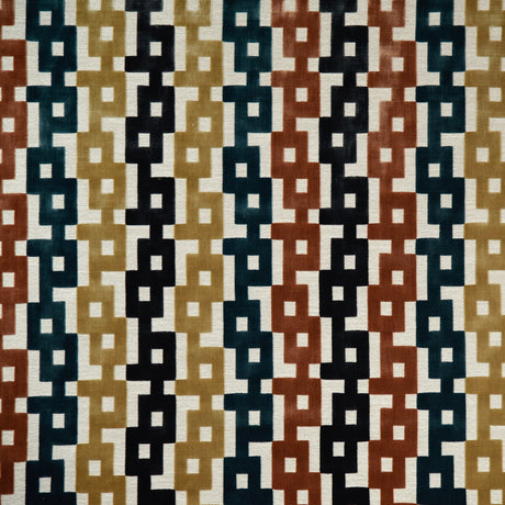 KRAVET COUTURE 35856.524.0 CHAIN VELVET CLAY/TEAL Fabric - Eade's Wallpaper