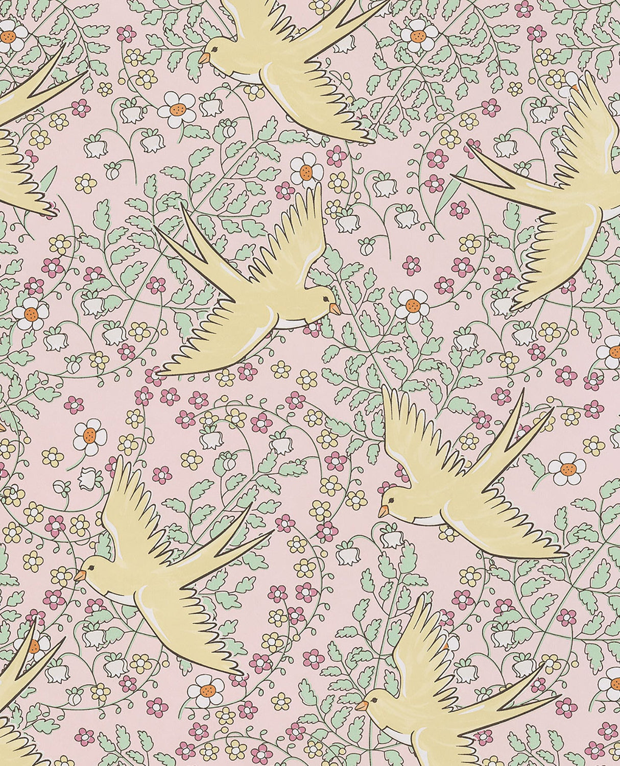 Eijffinger 359021 Cerina Pink Swallow Wallpaper