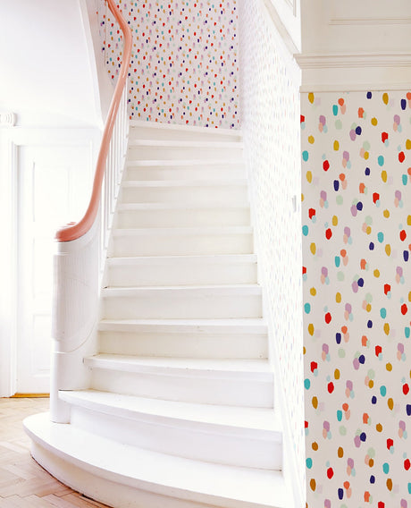 Eijffinger 359050 Amalie Ecru Painted Dots Wallpaper