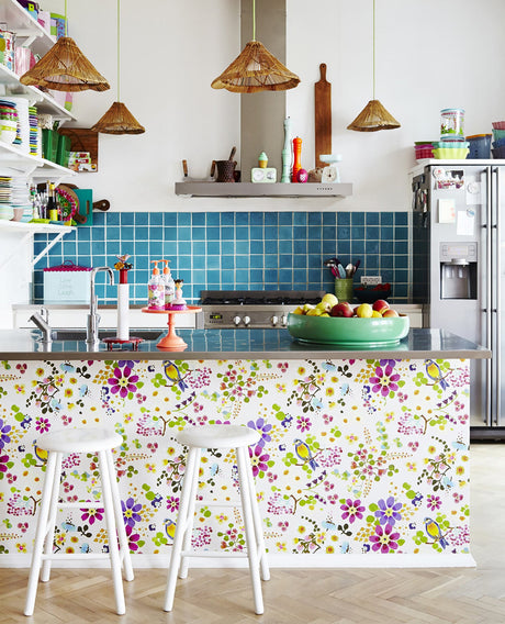 Eijffinger 359070 Freja Ecru Painted Florals Wallpaper