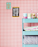 Eijffinger 359082 Kay Coral Vichy Check Wallpaper