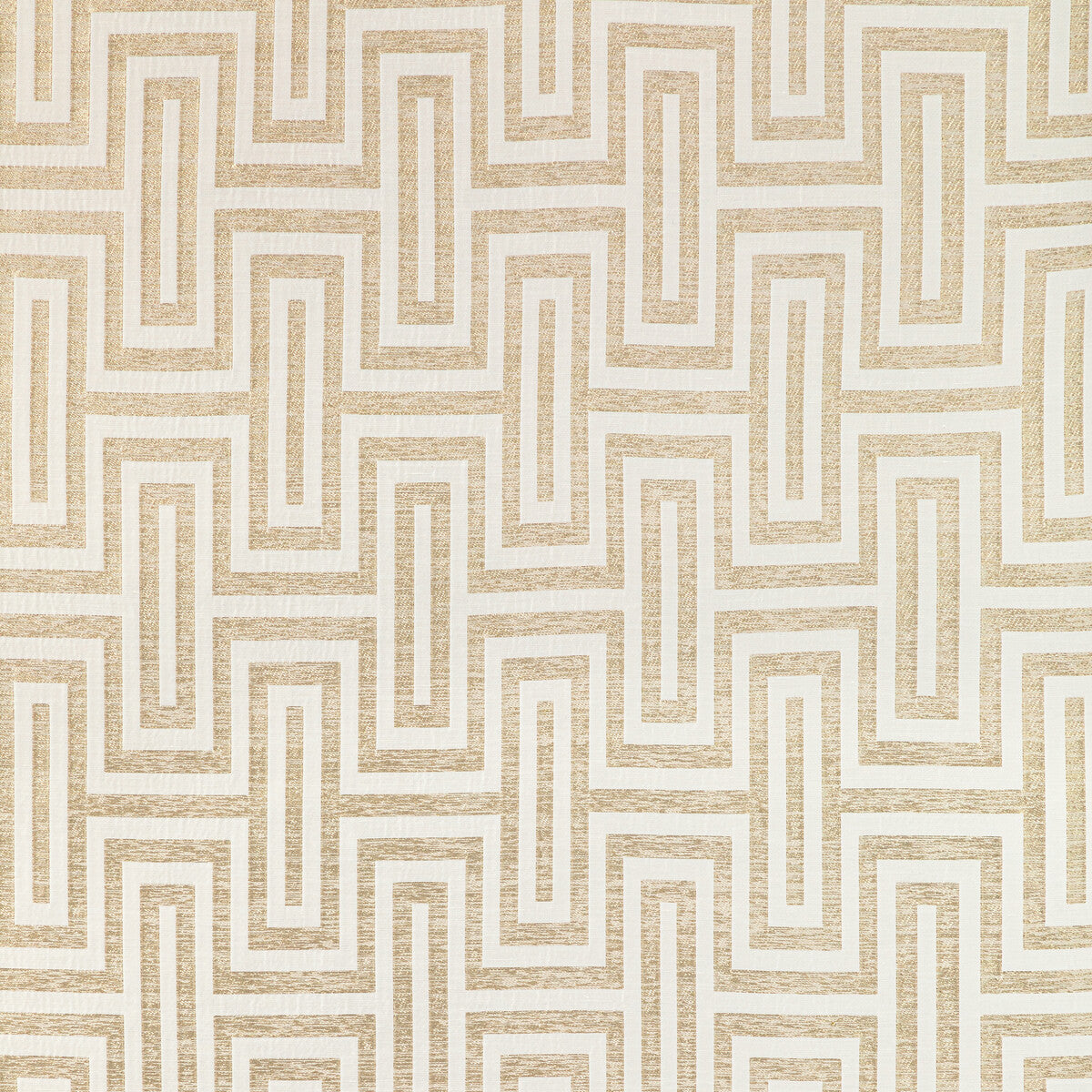 KRAVET COUTURE 36340.4.0 GEO GLAM IVORY GOLD Fabric - Eade's Wallpaper
