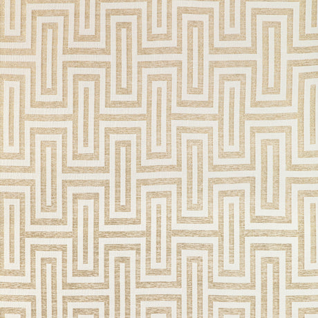 KRAVET COUTURE 36340.4.0 GEO GLAM IVORY GOLD Fabric - Eade's Wallpaper