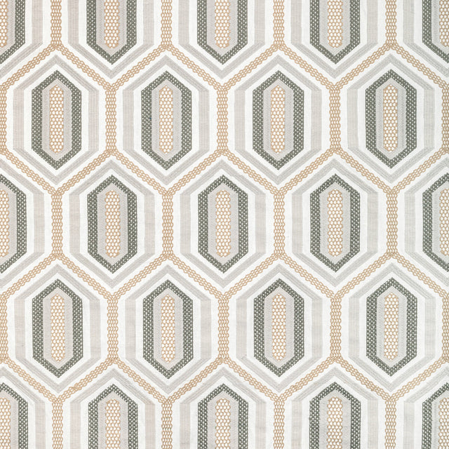 KRAVET COUTURE 36368.1611.0 KALEIDOSCOPE EMB NATURAL Fabric - Eade's Wallpaper