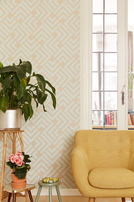 Eijffinger 366041 Zig Light Blue Geometric Wallpaper