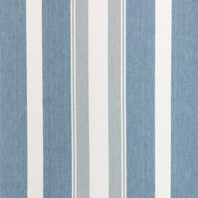KRAVET COUTURE 36863.5.0 NATURAL STRIPE LAPIS Fabric - Eade's Wallpaper