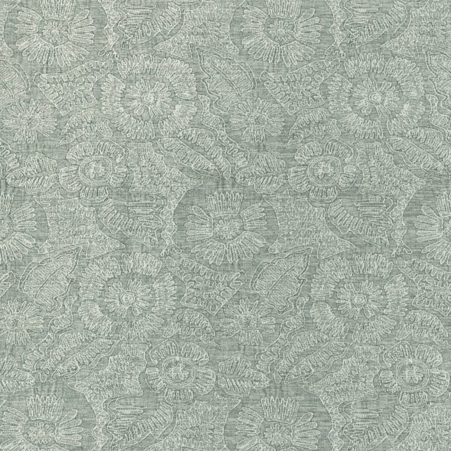 KRAVET COUTURE 36889.135.0 CHENILLE BLOOM SEAGLASS Fabric - Eade's Wallpaper