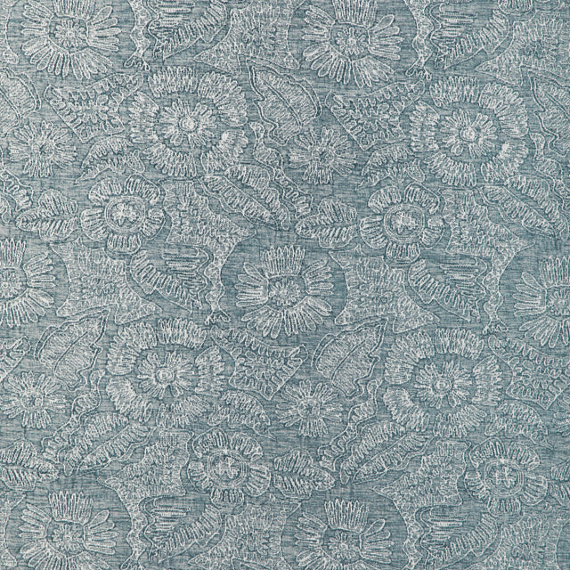 KRAVET COUTURE 36889.5.0 CHENILLE BLOOM SKY Fabric - Eade's Wallpaper