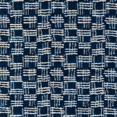 KRAVET COUTURE 36928.51.0 CROSS WAVES MARINE Fabric - Eade's Wallpaper
