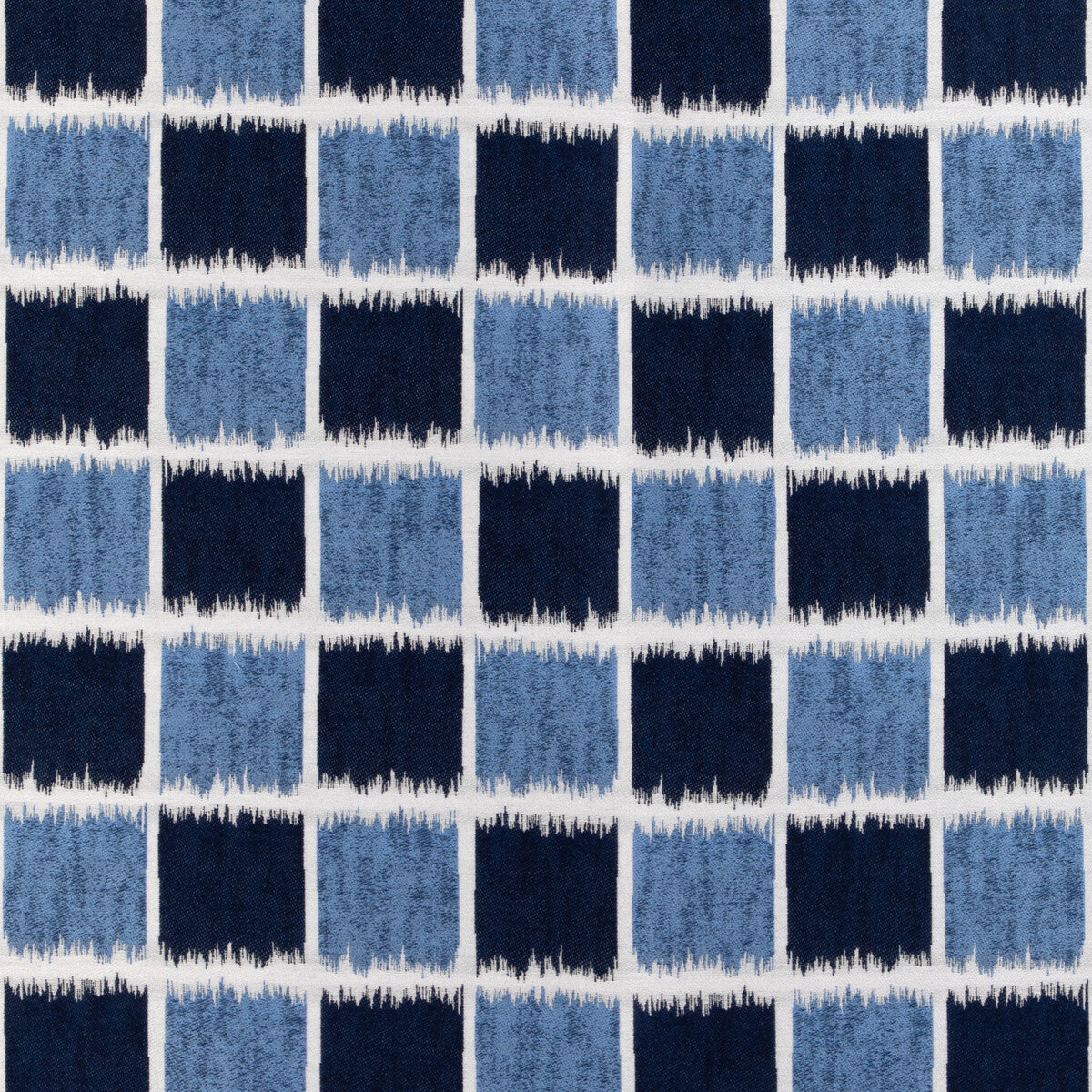 KRAVET COUTURE 36936.5.0 IKAT SQUARES MARINE Fabric - Eade's Wallpaper