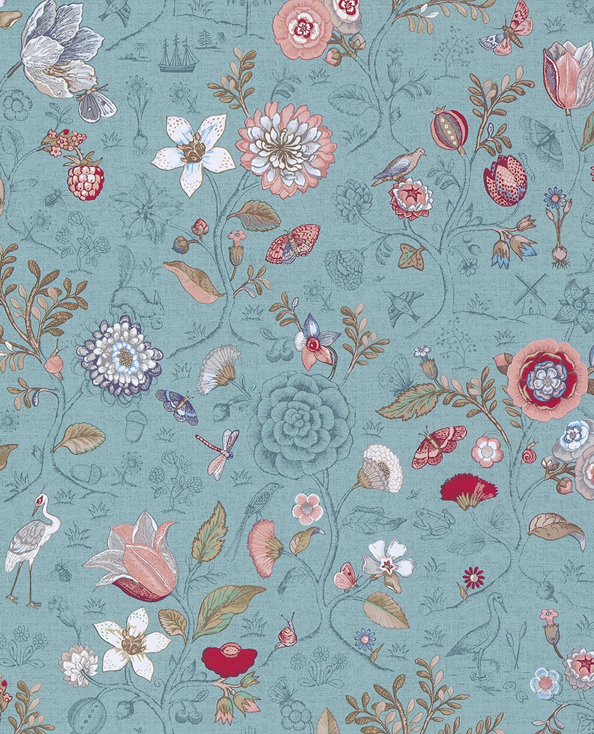 Eijffinger 375003 Espen Blue Floral Wallpaper