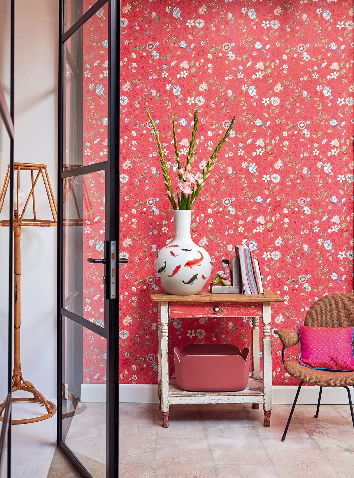 Eijffinger 375004 Espen Red Floral Wallpaper