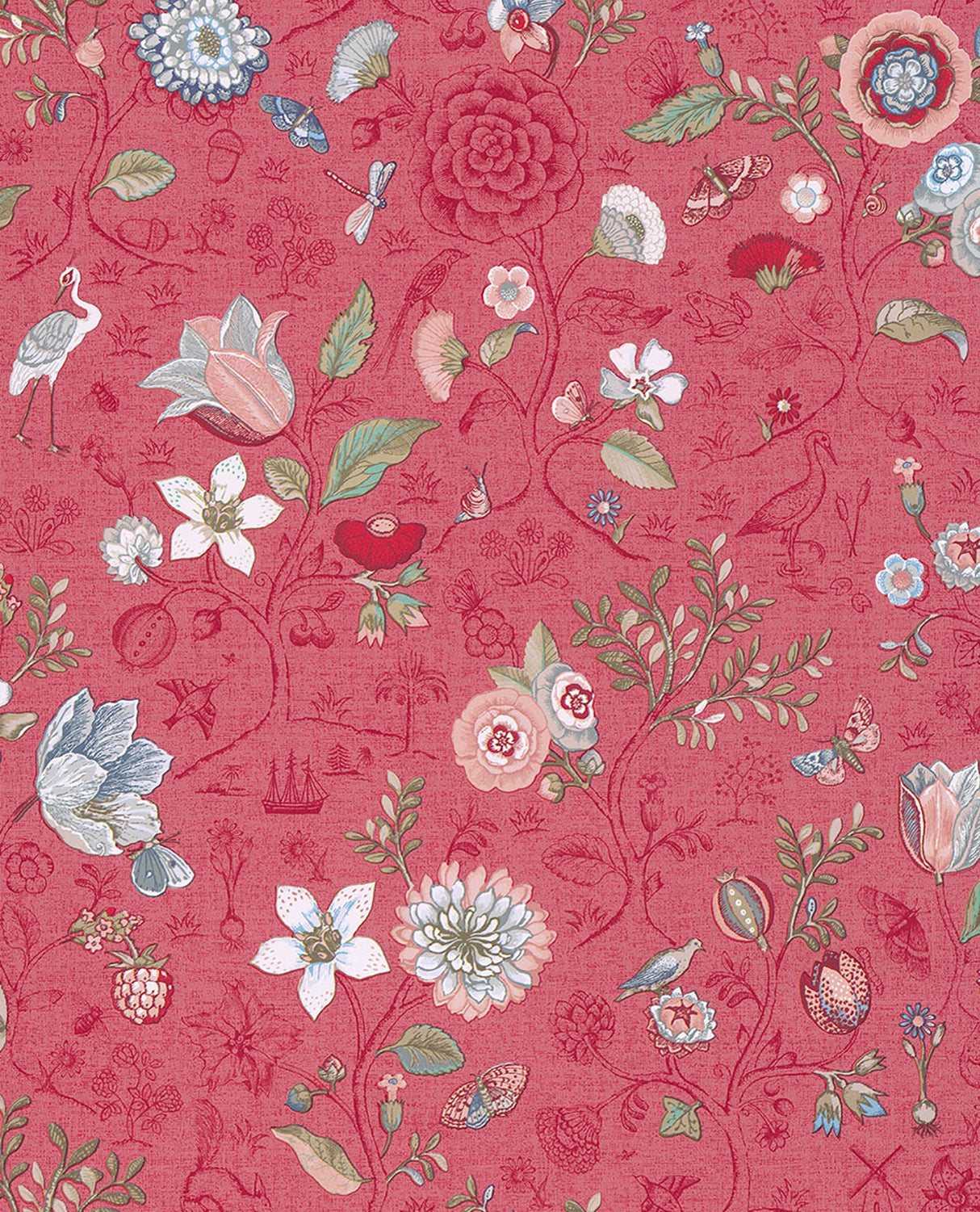 Eijffinger 375004 Espen Red Floral Wallpaper