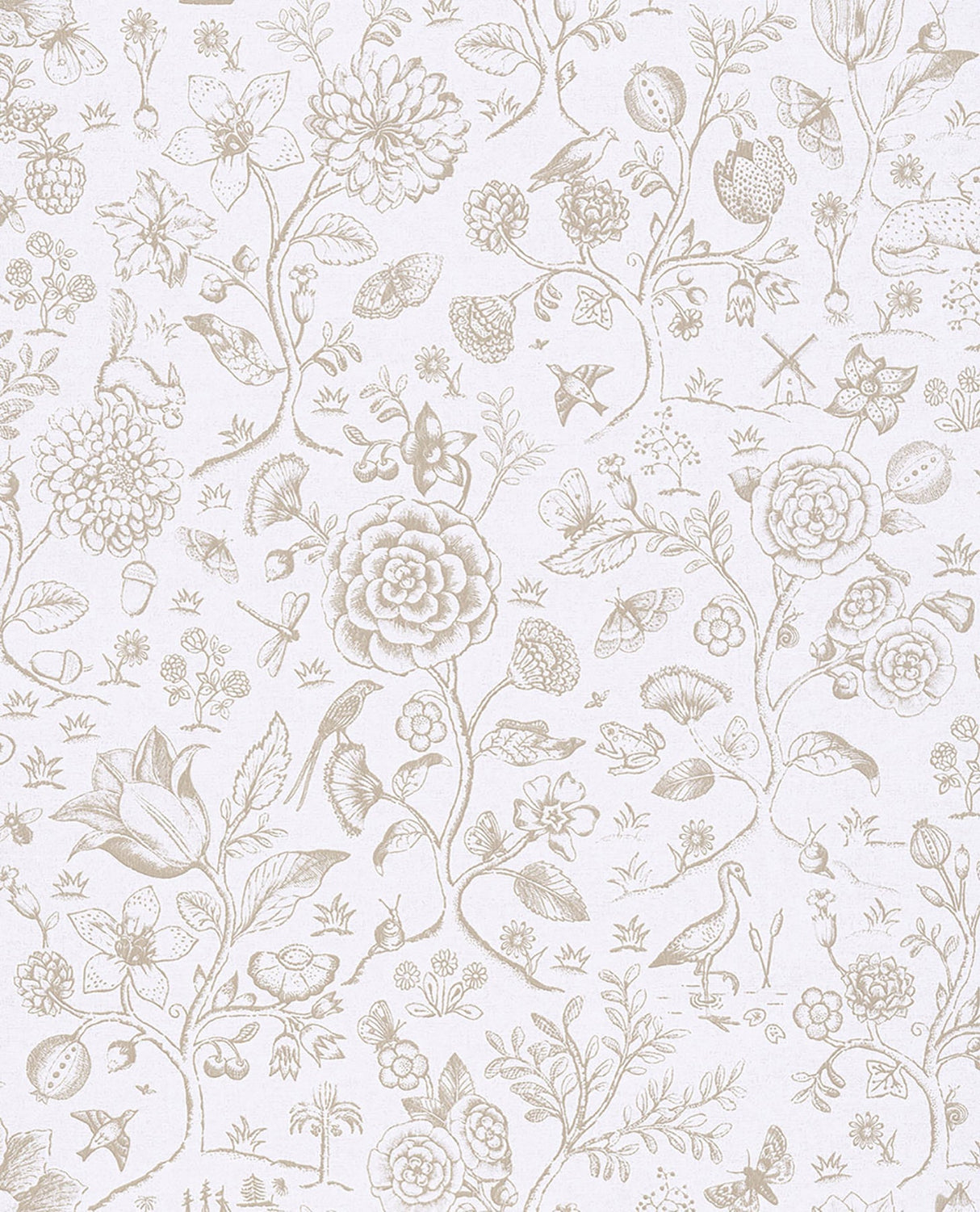 Eijffinger 375010 Ambroos Bone Woodland Wallpaper