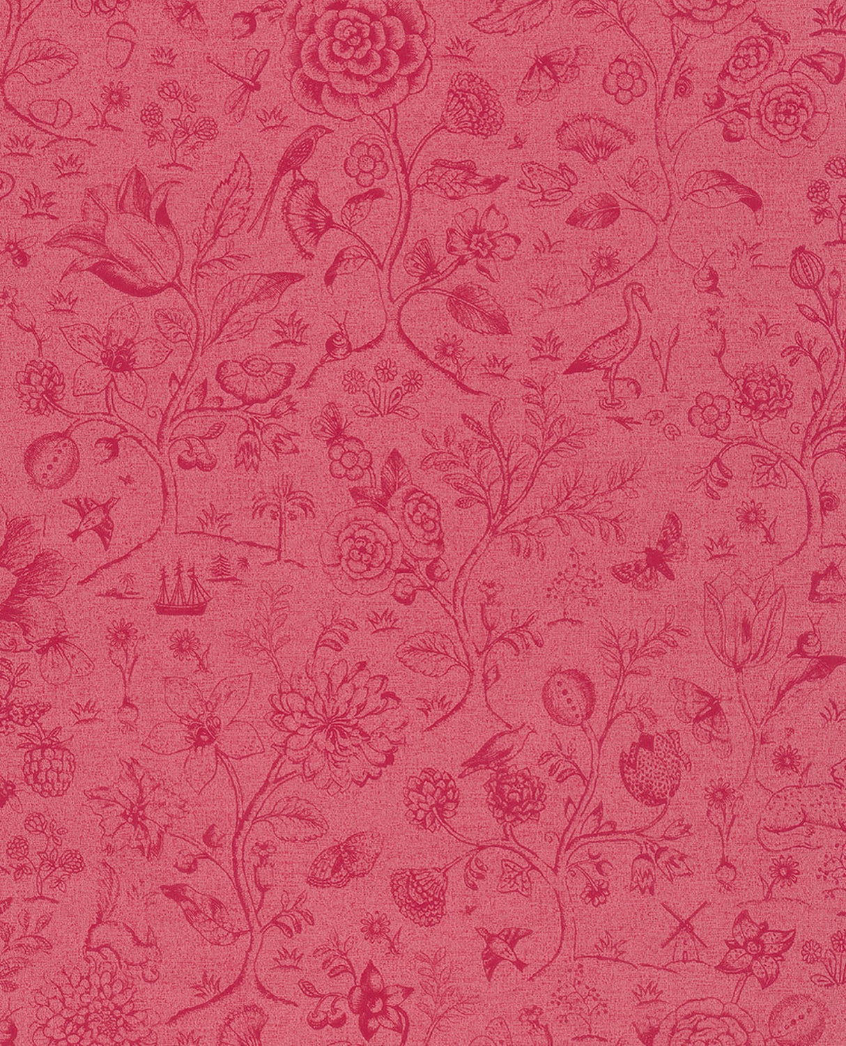 Eijffinger 375013 Ambroos Red Woodland Wallpaper