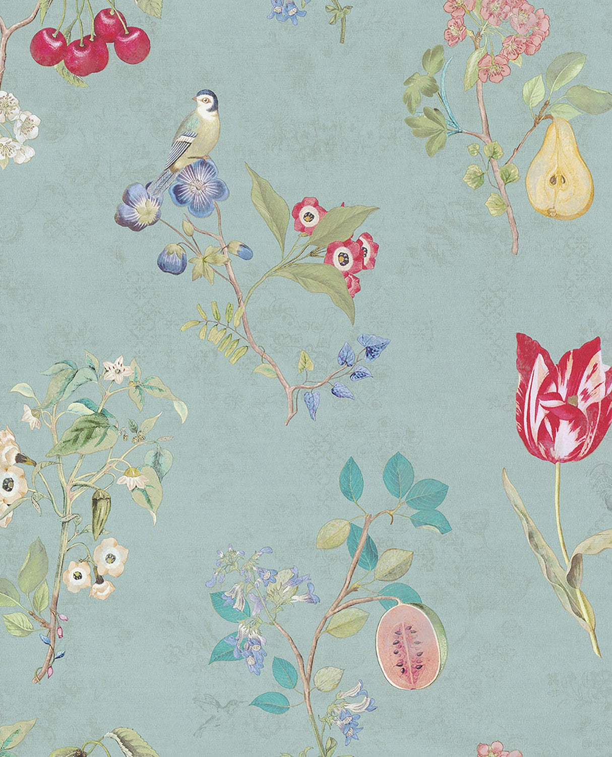 Eijffinger 375022 Danique Teal Garden Wallpaper