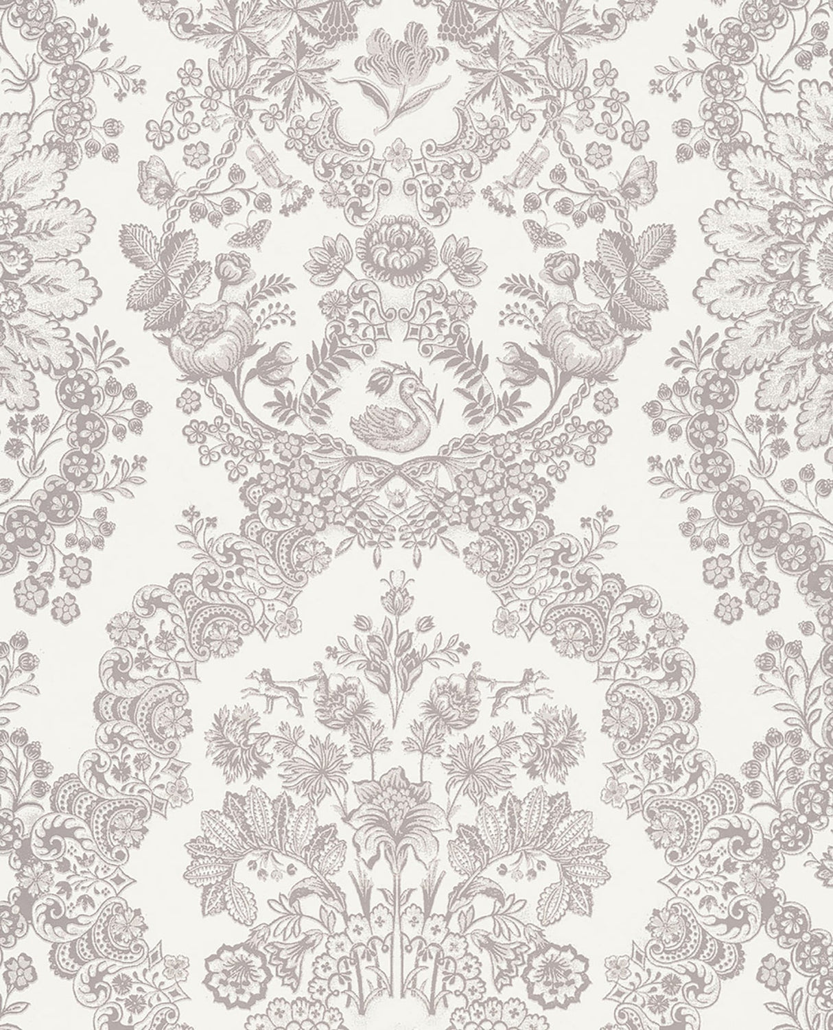 Eijffinger 375040 Grillig Taupe Damask Wallpaper