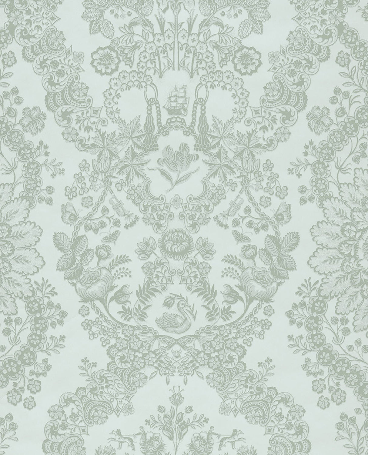 Eijffinger 375041 Grillig Mint Damask Wallpaper