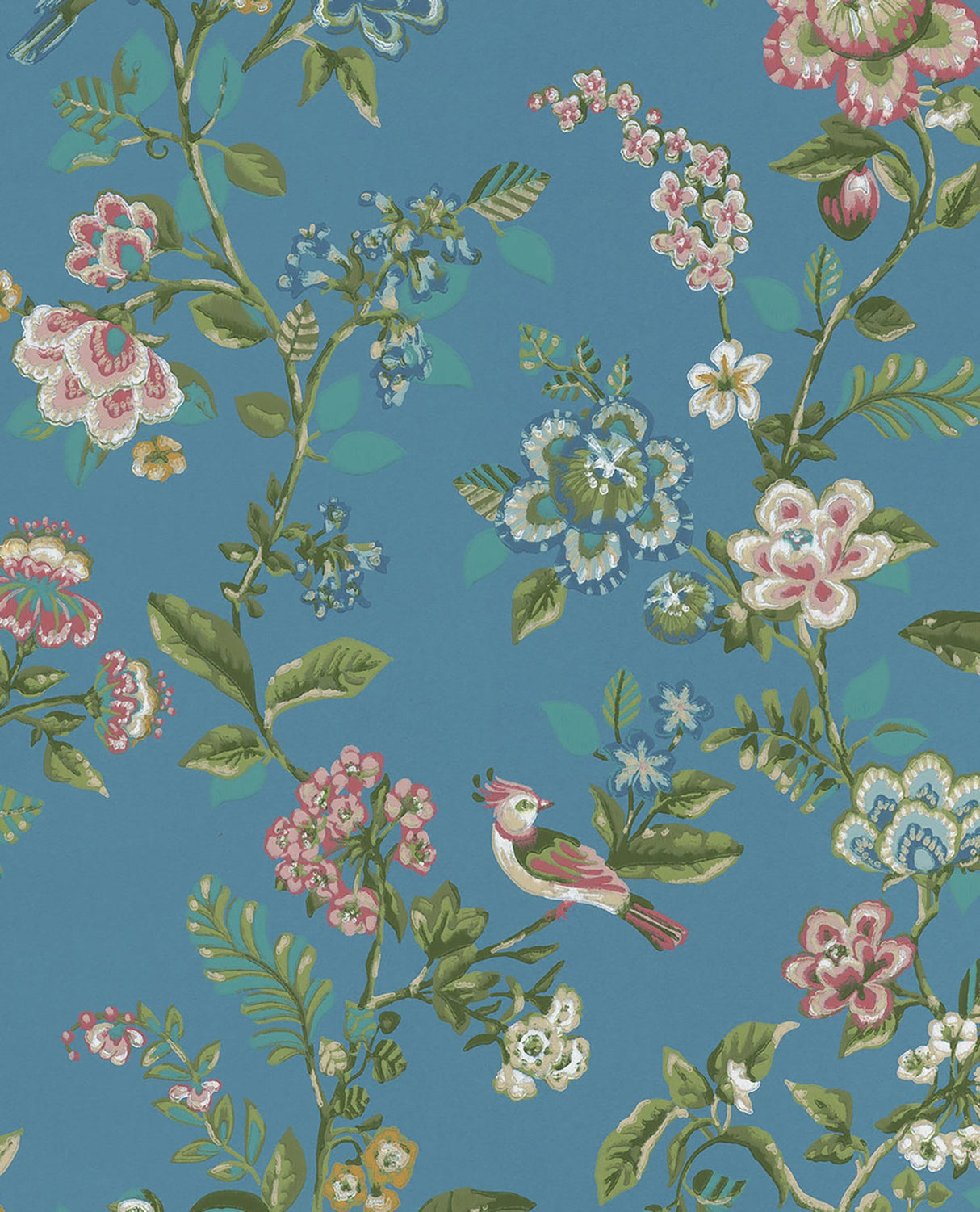 Eijffinger 375066 Willem Sapphire Painted Garden Wallpaper