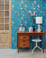 Eijffinger 375066 Willem Sapphire Painted Garden Wallpaper