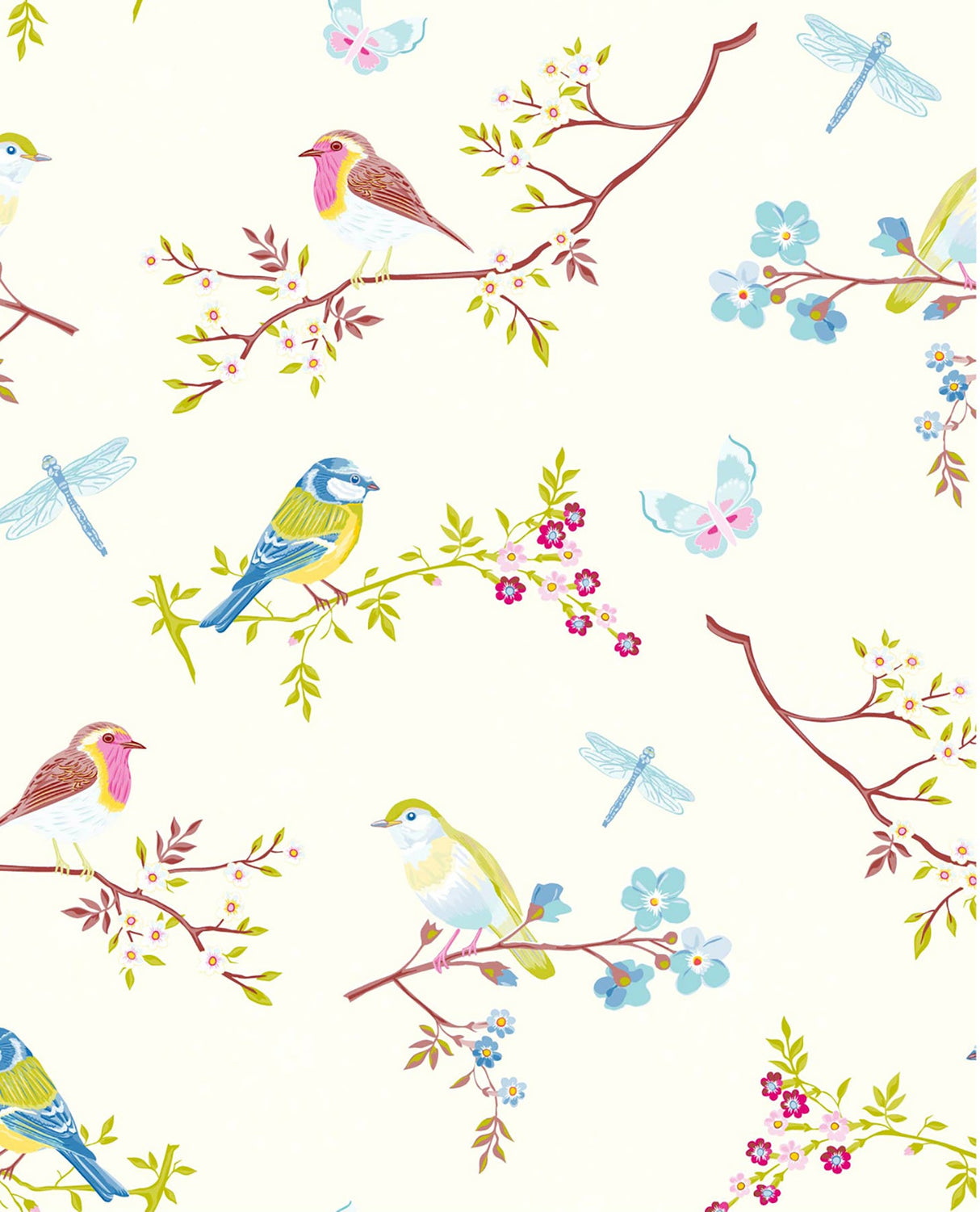 Eijffinger 375080 Marit Cream Bird Wallpaper