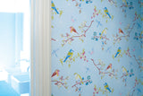 Eijffinger 375081 Marit Light Blue Bird Wallpaper