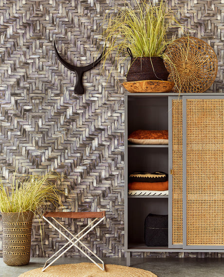 Eijffinger 391562 Lakewood Weave Ebony Wall Mural
