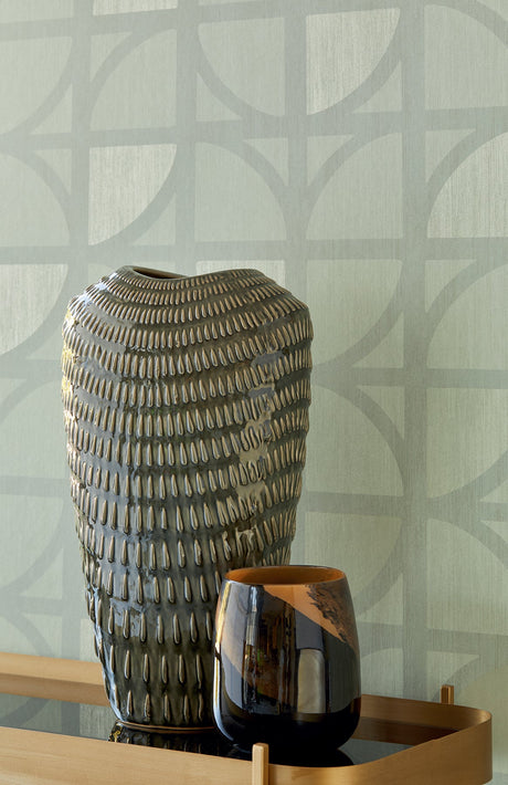 Eijffinger 395812 Tulip Mint Geometric Trellis Wallpaper