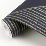 Eijffinger 395834 Art Deco Dark Blue Glam Geometric Wallpaper