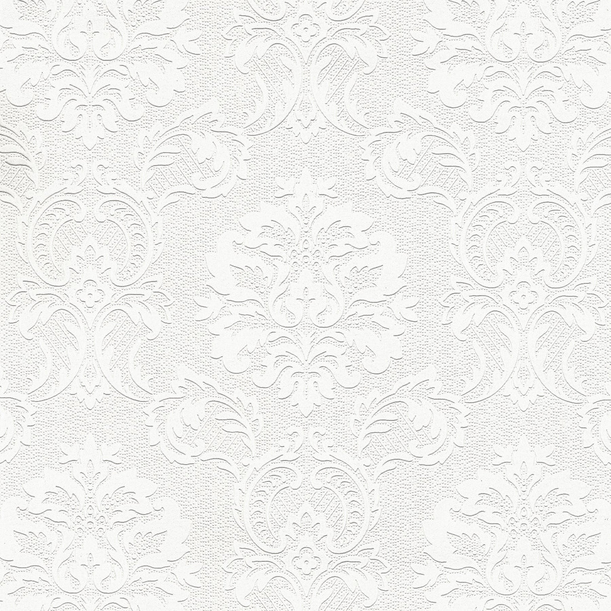 Brewster 4000-32808 Plouf White Damask Paintable Wallpaper