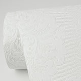 Brewster 4000-32808 Plouf White Damask Paintable Wallpaper