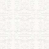 Brewster 4000-59001 Ibold White Tin Ceiling Scroll Paintable Wallpaper