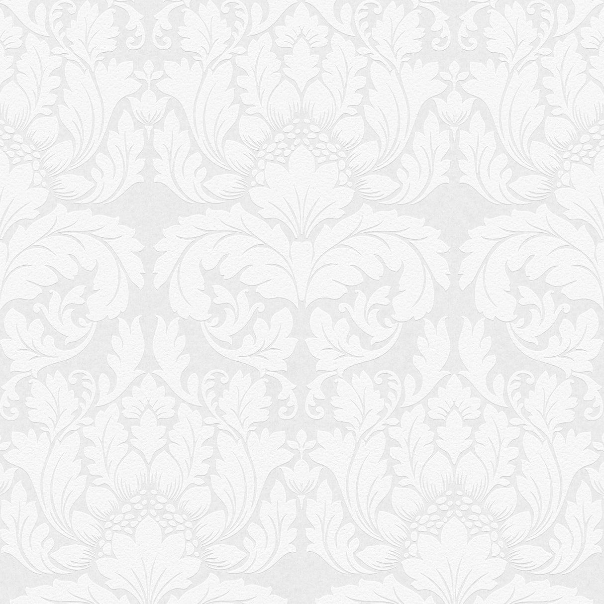 Brewster 4000-95135-1 Jan White Damask Paintable Wallpaper