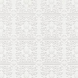 Brewster 4000-96291 Nico White Tin Ceiling Square Paintable Wallpaper