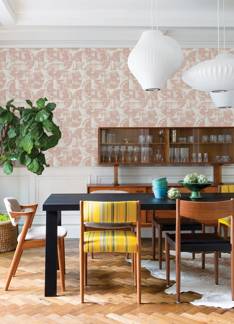 A-Street Prints 4014-26405 Giulietta Blush Painterly Geometric Wallpaper