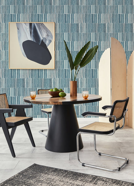 A-Street Prints 4014-26414 Sabah Teal Stripe Wallpaper