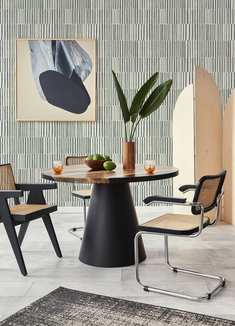 A-Street Prints 4014-26415 Sabah Slate Stripe Wallpaper