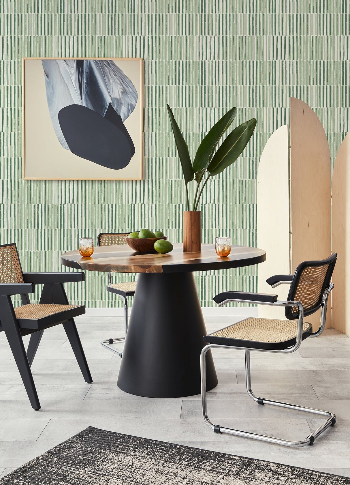 A-Street Prints 4014-26417 Sabah Green Stripe Wallpaper