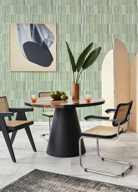 A-Street Prints 4014-26417 Sabah Green Stripe Wallpaper