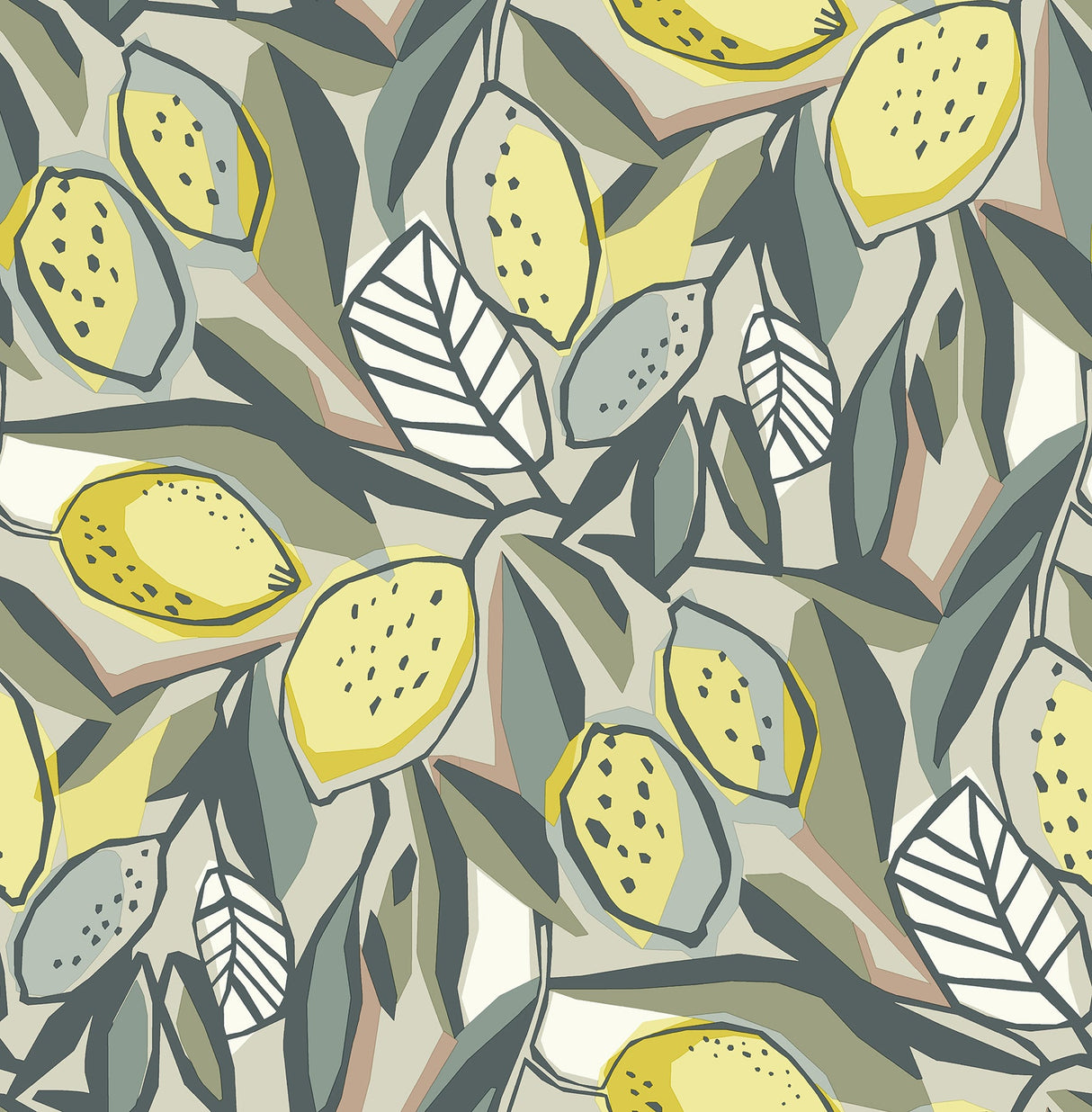 A-Street Prints 4014-26418 Meyer Chartreuse Citrus Wallpaper