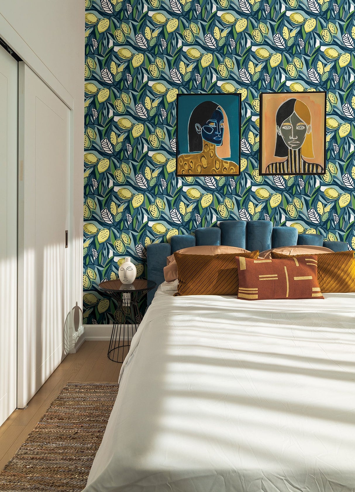 A-Street Prints 4014-26422 Meyer Blue Citrus Wallpaper