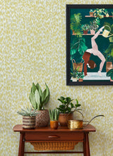 A-Street Prints 4014-26429 Flavia Yellow Animal Print Wallpaper
