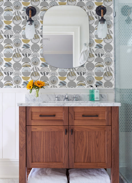 A-Street Prints 4014-26443 Mahe Grey Mod Geometric Wallpaper
