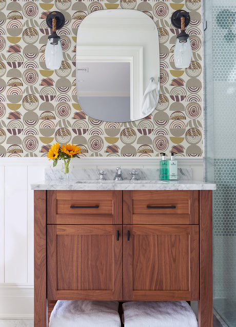 A-Street Prints 4014-26445 Mahe Plum Mod Geometric Wallpaper