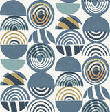 A-Street Prints 4014-26446 Mahe Blue Mod Geometric Wallpaper