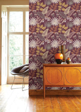 A-Street Prints 4014-26449 Praslin Merlot Botanical Wallpaper