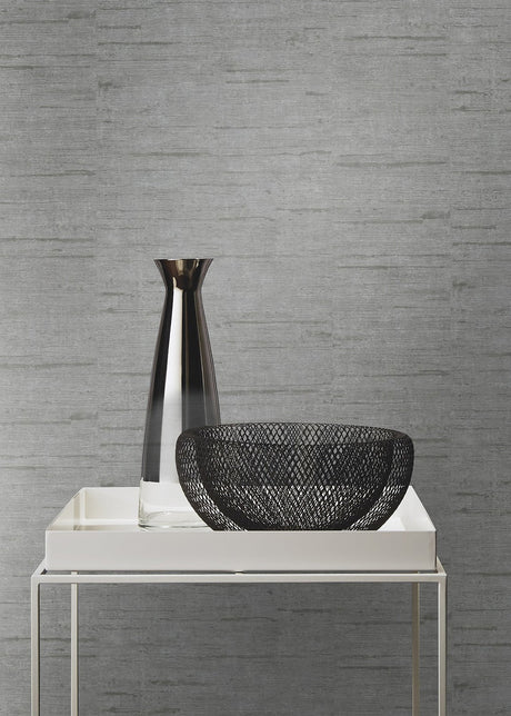 Advantage 4015-426731 Maclure Silver Striated Texture Wallpaper