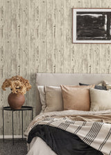 Advantage 4015-427318 Albright Ivory Weathered Oak Panels Wallpaper
