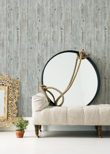 Advantage 4015-427332 Albright Light Blue Weathered Oak Panels Wallpaper