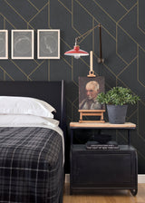 Advantage 4015-427431 Pollock Black Gilded Geometric Wallpaper